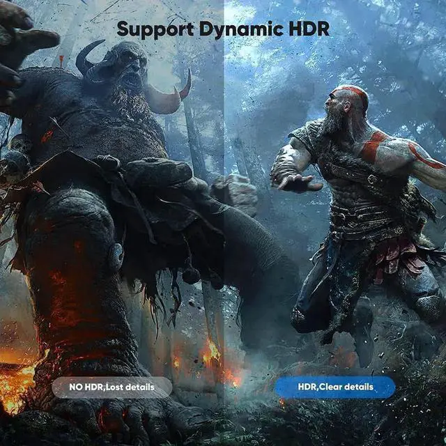 Alt view image 4 of 7 - WRIARICH 10FT Nylon Braided DP 1.4 DisplayPort Cable, 32.4Gbps High Speed Cord Supports 8K@60Hz, 4K@144Hz, 2K@240Hz/165Hz/144Hz, HDR HDCP FreeSync G-Sync for Gaming Monitor GPU PC