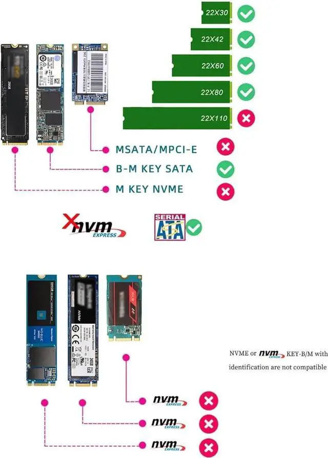 Alt view image 4 of 6 - WRIARICH CX25 M.2 B+M Key SATA to SATA3 Adapter Card, NGFF SATA SSD to 6Gbps SATA Interface Converter