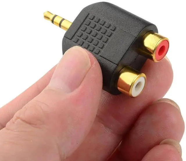 Alt view image 2 of 6 - WRIARICH LEMENG 2 Pack Gold Plated 3.5mm Stereo Male to Dual 2RCA Female Audio Splitter Adapter, 3.5 to RCA Jack Converter
