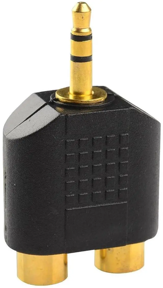 Alt view image 5 of 6 - WRIARICH LEMENG 2 Pack Gold Plated 3.5mm Stereo Male to Dual 2RCA Female Audio Splitter Adapter, 3.5 to RCA Jack Converter