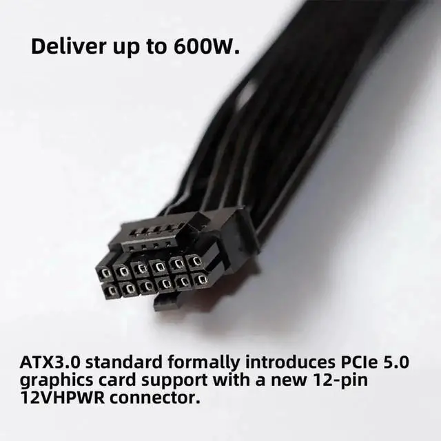 Alt view image 6 of 7 - WRIARICH ATX 3.0 PCIe 5.0 12VHPWR Modular PSU Cable, 16Pin 12+4Pin to Dual ATX 8Pin for RTX 3080 3090Ti Graphics Cards