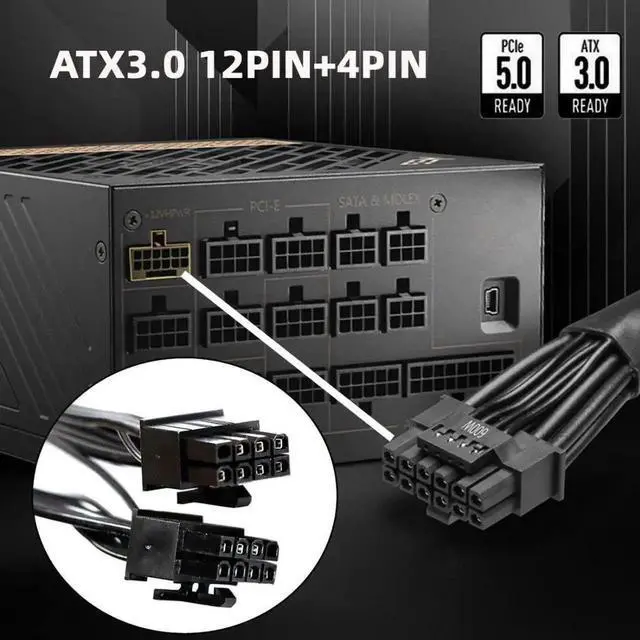 Alt view image 5 of 7 - WRIARICH ATX 3.0 PCIe 5.0 12VHPWR Modular PSU Cable, 16Pin 12+4Pin to Dual ATX 8Pin for RTX 3080 3090Ti Graphics Cards