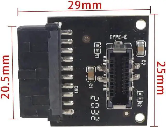 Alt view image 4 of 5 - WRIARICH USB 3.1 Front Panel Socket to USB 3.0 20Pin Header Cable, 20P USB to Type-E Connector Adapter for Motherboard, Black 1 Pack