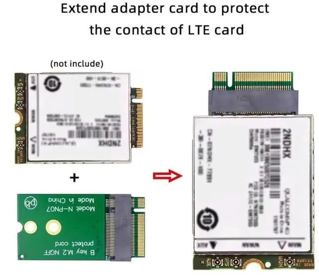 Alt view image 2 of 7 - WRIARICH M.2 2230 to 2242 NGFF B-Key Extension Adapter Card for SATA SSD & LTE Module