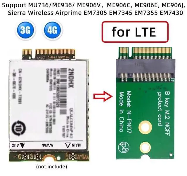 Alt view image 3 of 7 - WRIARICH M.2 2230 to 2242 NGFF B-Key Extension Adapter Card for SATA SSD & LTE Module