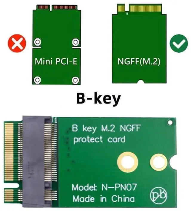 Alt view image 4 of 7 - WRIARICH M.2 2230 to 2242 NGFF B-Key Extension Adapter Card for SATA SSD & LTE Module