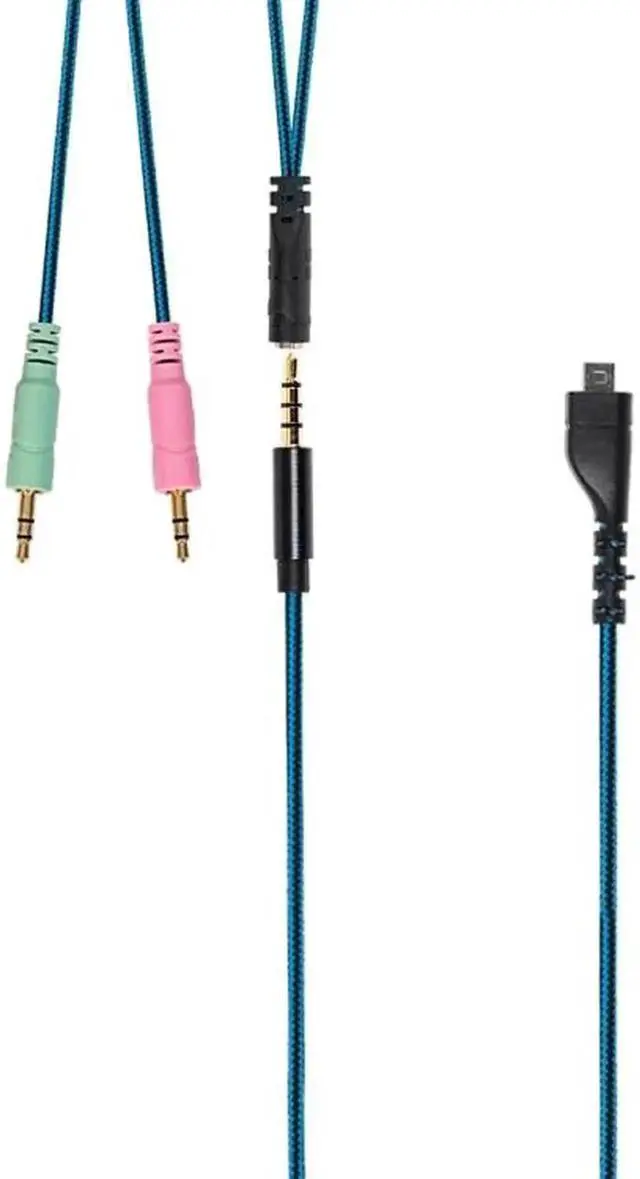 Alt view image 2 of 3 - WRIARICH Straight Plug Gaming Headset Audio Replacement Cord with Adapter Cable, Compatible with SteelSeries Arctis 3 / Arctis 5 / Arctis 7 Gaming Headphones
