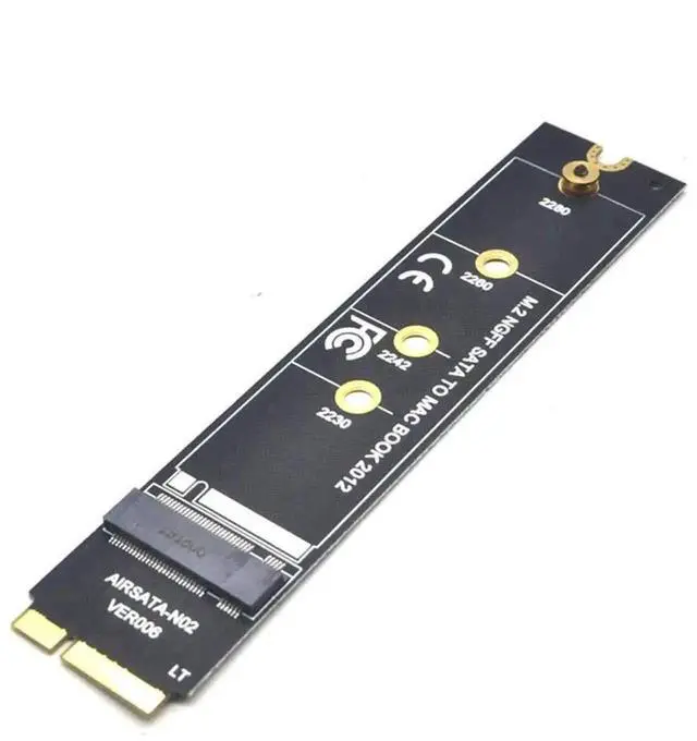 Alt view image 6 of 6 - WRIARICH M.2 NGFF SATA SSD Riser Adapter Card for 2012 MacBook Air A1465 A1466 (Adapter Only)