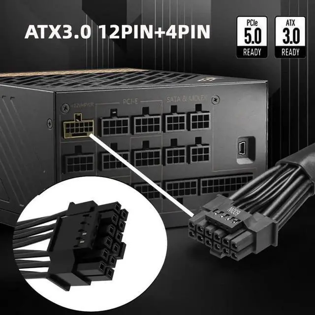Alt view image 2 of 7 - WRIARICH ATX3.0 PCIe5.0 12VHPWR Modular Cable 16Pin to 16Pin for RTX 3080 3090Ti GPU