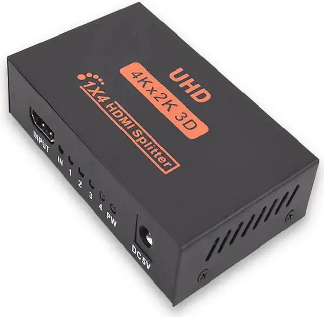 Alt view image 2 of 6 - WRIARICH 1 in 4 Out HDMI Splitter, 4K 2160P 3D HD Audio Video Splitter for Multi-Display Setup