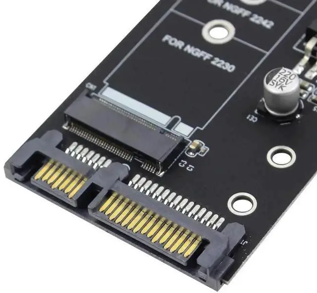 Alt view image 3 of 7 - WRIARICH SATA 3 to M.2 NGFF B Key SSD Adapter Card, 7+5 Pin M.2 to SATA III Converter Support 30/42/60/80mm M.2 SSD, Black M2 SATA Expansion Card
