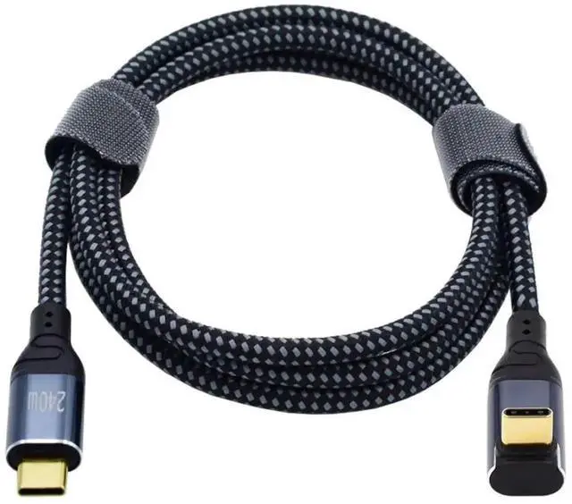 Alt view image 2 of 6 - WRIARICH 0.5M 90° Up-Angled USB-C to USB-C Cable | Max 240W(48V5A) PD Charging, 480Mbps Data Speed, Backward Compatible with 100W & USB2.0