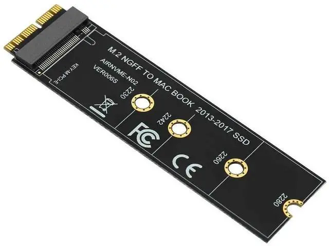 Main image of WRIARICH M.2 M-Key to 12+16Pin SSD Adapter Card, Fits MacBook Air/Pro 20132017 A1465 A1466 A1398 A1502 A1419, Supports 22302280 NVMe SSD