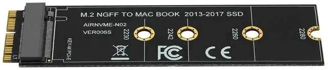 Alt view image 7 of 7 - WRIARICH M.2 M-Key to 12+16Pin SSD Adapter Card, Fits MacBook Air/Pro 20132017 A1465 A1466 A1398 A1502 A1419, Supports 22302280 NVMe SSD