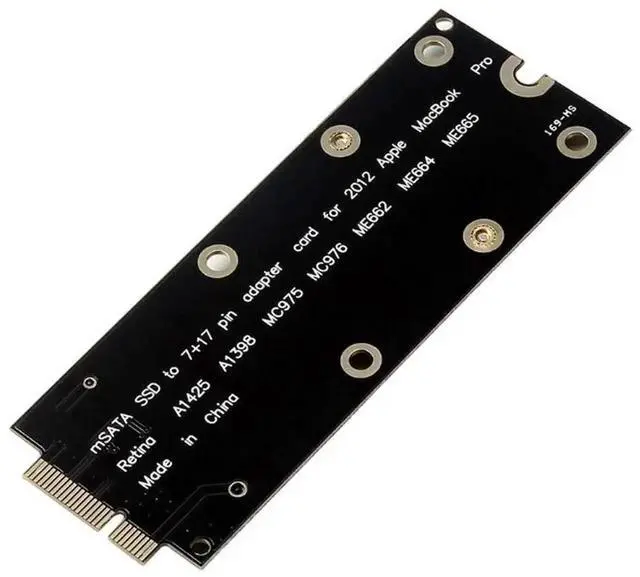 Alt view image 3 of 5 - WRIARICH mSATA to 7+17Pin SSD Adapter Card, Mini PCIe SATA Converter for 2012 MacBook Pro A1425 A1398 MC975 MC976