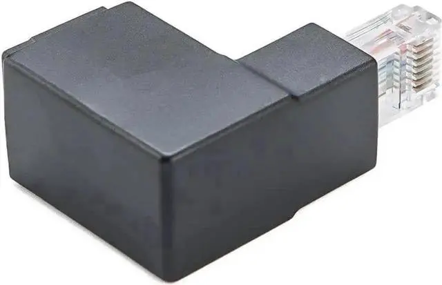 Alt view image 4 of 7 - WRIARICH 90° & 270° Up Angle RJ45 Ethernet Adapter, 8P8C Male to Female Cat5e Cat6 LAN Cable Right Angle Extender Connector