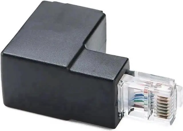 Alt view image 5 of 7 - WRIARICH 90° & 270° Up Angle RJ45 Ethernet Adapter, 8P8C Male to Female Cat5e Cat6 LAN Cable Right Angle Extender Connector