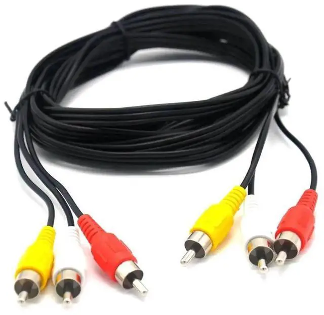 Alt view image 2 of 3 - WRIARICH 5FT 3 Male to 3 Male RCA Composite Audio Video Cable, Color Coded Yellow White Red AV Cord for DVD, VCR, Satellite Box, TV