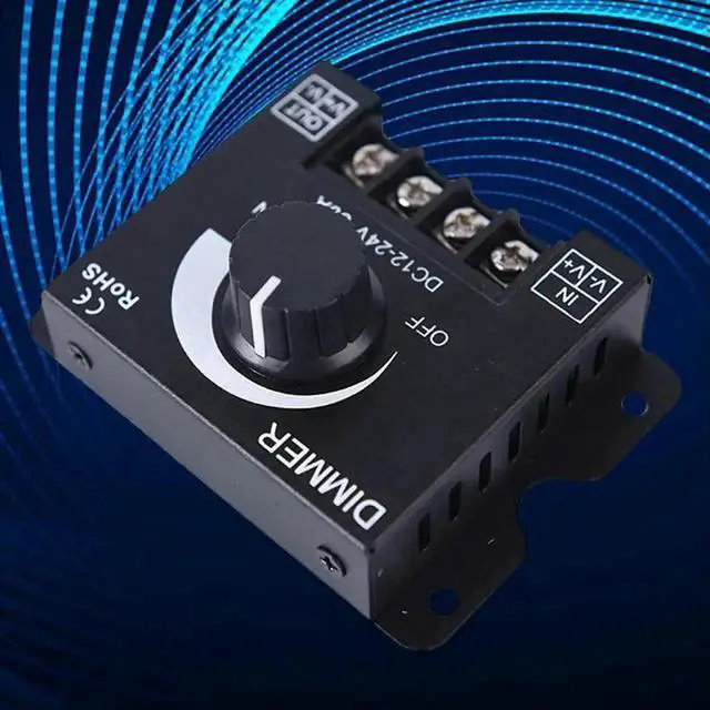 Alt view image 3 of 3 - WRIARICH 30A LED Knob Dimmer, DC12V/24V Max 360W, Brightness Adjustable Switch for Single Color LED Strips