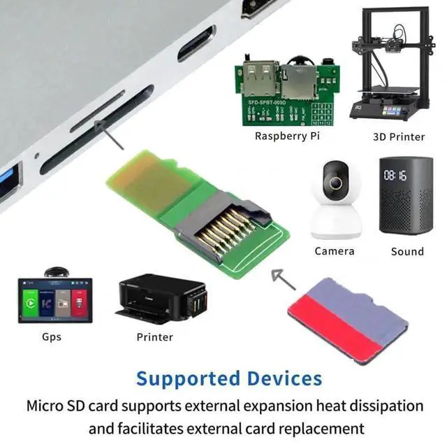 Alt view image 5 of 6 - WRIARICH 5 Pack TF Male to Female Extension Adapter, PCBA Board Micro SD Card Extender for Car Navigation, Dashcam and Mobile Devices