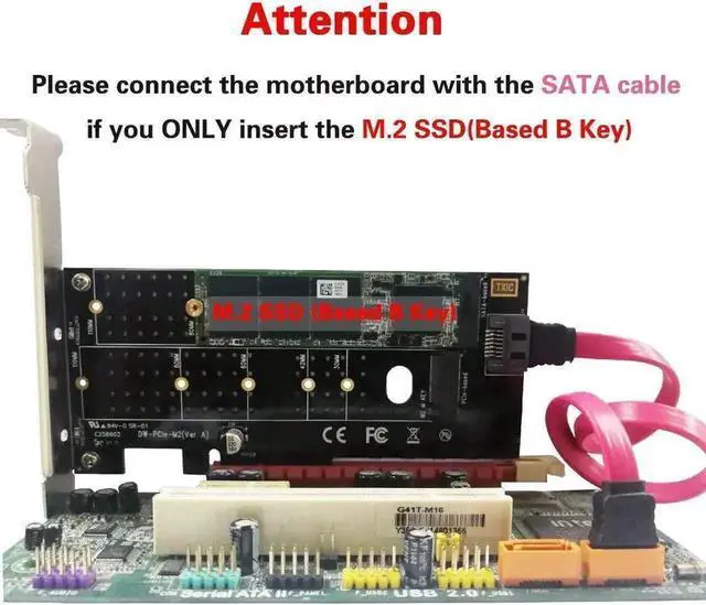 Alt view image 2 of 6 - WRIARICH Dual M.2 PCIe 3.0 x4 Expansion Card, Supports NVMe M-Key & SATA B-Key SSDs, Compatible with 2230/2242/2260/2280/22110 NGFF Drives, Desktop PCI Express Storage Adapter Host Controller