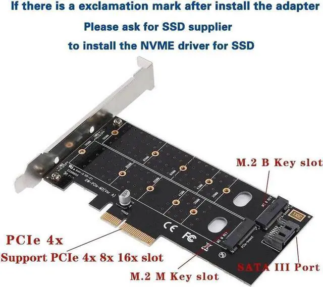 Alt view image 5 of 6 - WRIARICH Dual M.2 PCIe 3.0 x4 Expansion Card, Supports NVMe M-Key & SATA B-Key SSDs, Compatible with 2230/2242/2260/2280/22110 NGFF Drives, Desktop PCI Express Storage Adapter Host Controller
