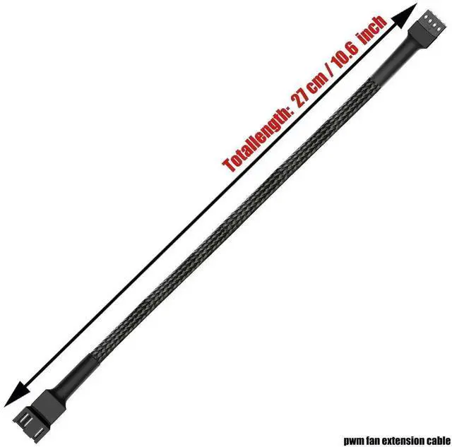 Alt view image 6 of 7 - WRIARICH 27cm (10.6 Inch) 4-Pin PWM Fan Extension Cables for PC Cooling Fans, Pack of 10
