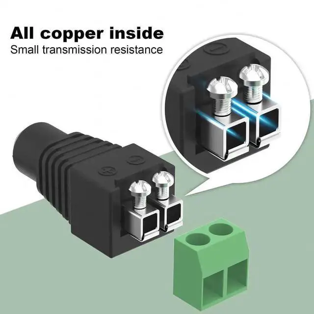 Alt view image 6 of 6 - WRIARICH 5.5x2.1mm DC Power Male Female Connectors, 5 Pair (5 Male+5 Female) 12V DC Jack Plugs for LED Strips & CCTV Cameras