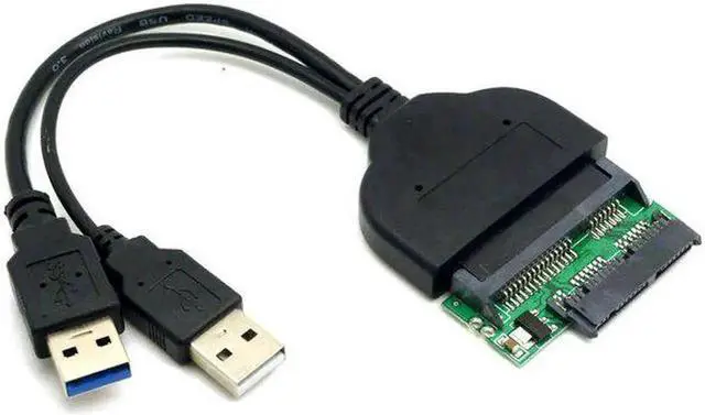 Alt view image 2 of 3 - WRIARICH 1 Set USB 3.0 to 22Pin SATA + SATA to Micro SATA Adapter Kit, for 1.8" Micro SATA & 2.5" SATA Hard Drives, Extra USB Power Cable Included