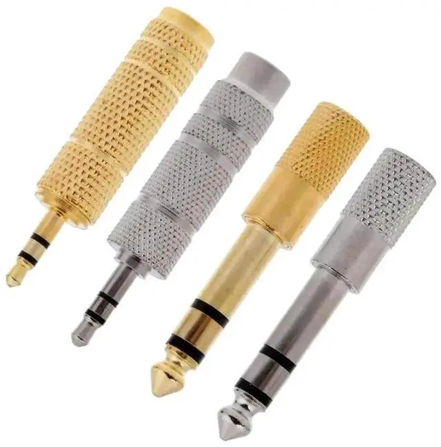 Alt view image 3 of 3 - WRIARICH 4 Pack 3.5mm to 6.35mm Audio Adapters, 1/4 Inch 6.5mm Male/Female to 1/8 Inch 3.5mm Stereo Converter Plugs for Headphones, Speakers, Amplifiers