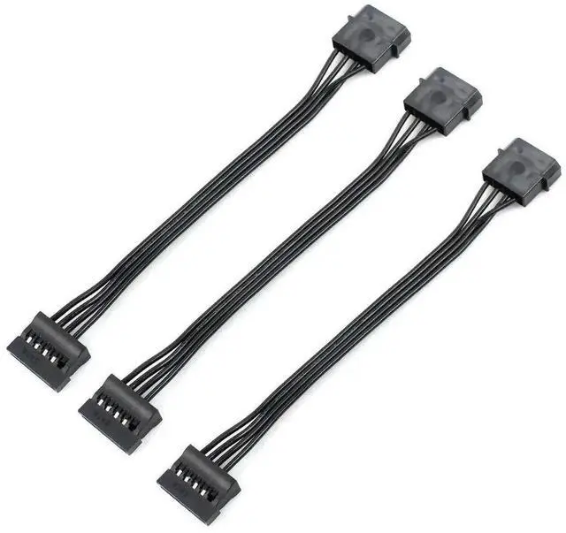Main image of WRIARICH 3PCS 4 Pin Molex IDE Female to Dual SATA Power Cable, IDE to SATA Adapter for Hard Drive & Optical Drive
