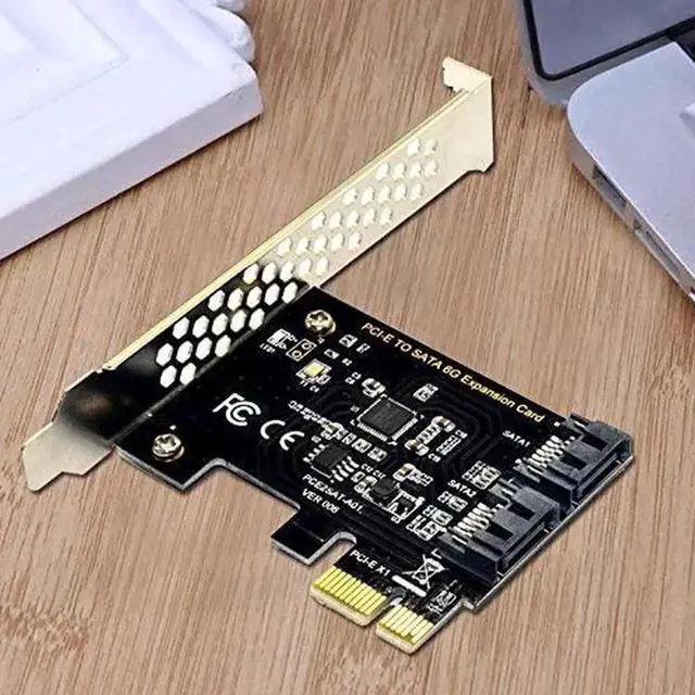 Alt view image 2 of 7 - WRIARICH 2-Port PCIe SATA 3.0 Expansion Controller Card, PCI-E x2/x4/x8/x16 Compatible 6Gbps SATA Adapter for SSD & HDD, Supports Windows & Linux Systems