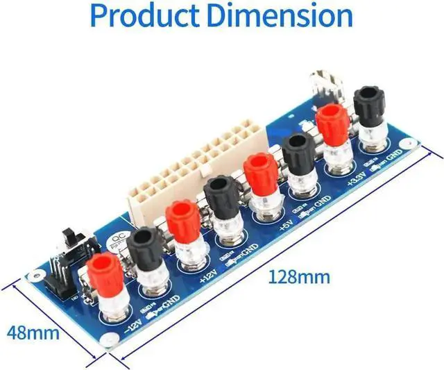 Alt view image 2 of 7 - WRIARICH 2 Pack 20/24 Pin ATX Benchtop Power Breakout Board with 5V USB Port PC ATX Power Supply Adapter Module Blue