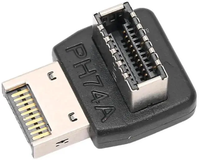 Alt view image 2 of 7 - WRIARICH PH74A 90 Degree Vertical USB 3.1 Type-E Header Adapter, Upward Steering Elbow USB-C Internal Header Converter for Desktop Motherboard Front Panel