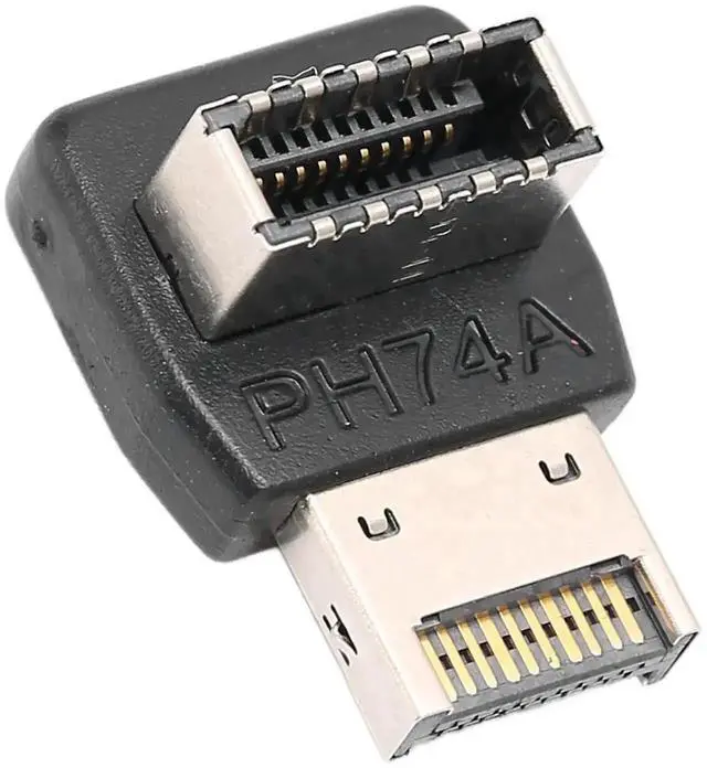 Alt view image 3 of 7 - WRIARICH PH74A 90 Degree Vertical USB 3.1 Type-E Header Adapter, Upward Steering Elbow USB-C Internal Header Converter for Desktop Motherboard Front Panel