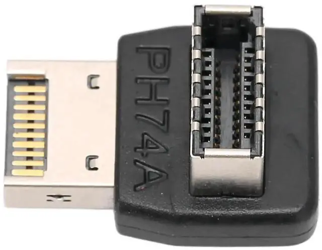Alt view image 6 of 7 - WRIARICH PH74A 90 Degree Vertical USB 3.1 Type-E Header Adapter, Upward Steering Elbow USB-C Internal Header Converter for Desktop Motherboard Front Panel