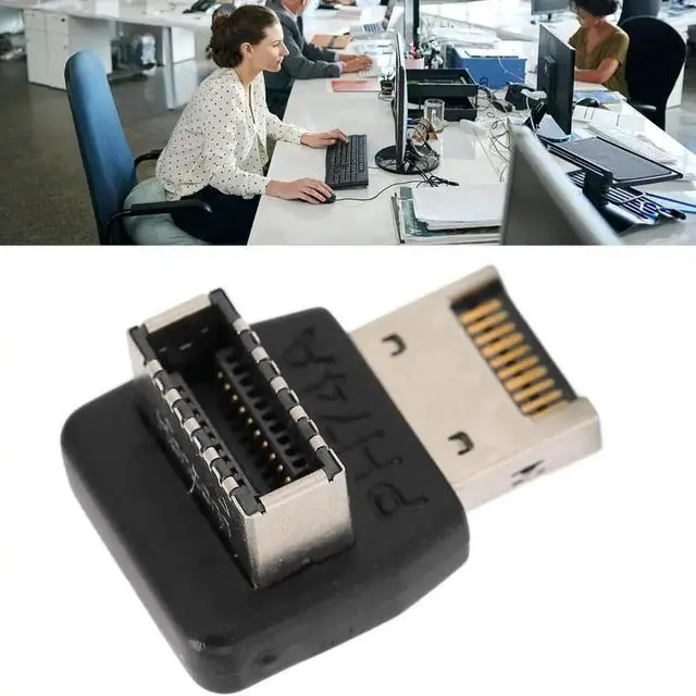 Alt view image 7 of 7 - WRIARICH PH74A 90 Degree Vertical USB 3.1 Type-E Header Adapter, Upward Steering Elbow USB-C Internal Header Converter for Desktop Motherboard Front Panel