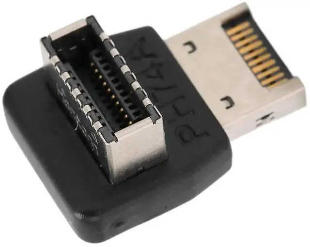 Alt view image 5 of 7 - WRIARICH PH74A 90 Degree Vertical USB 3.1 Type-E Header Adapter, Upward Steering Elbow USB-C Internal Header Converter for Desktop Motherboard Front Panel