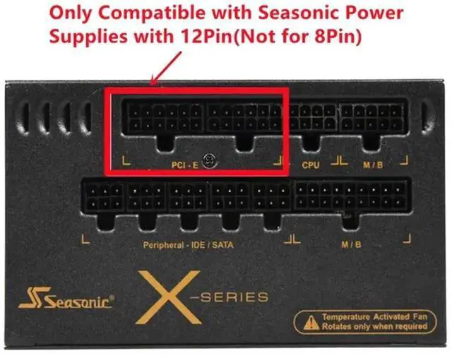 Alt view image 3 of 5 - WRIARICH 12Pin to Dual PCIe 8Pin(6+2) GPU Power Cable, 18AWG 120cm, Compatible with Seasonic P-860/P-1000/X-1050 Old Modular PSU
