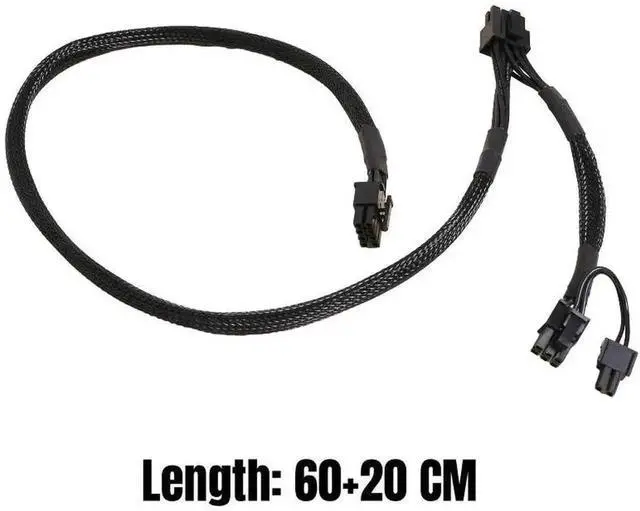 Alt view image 4 of 6 - WRIARICH 60+20cm Sleeved PCIe Dual 8Pin (6+2 Detachable) GPU Modular Power Cable Compatible with Gigabyte P750GM / P850GM / P1000GM Fully Modular PSUs