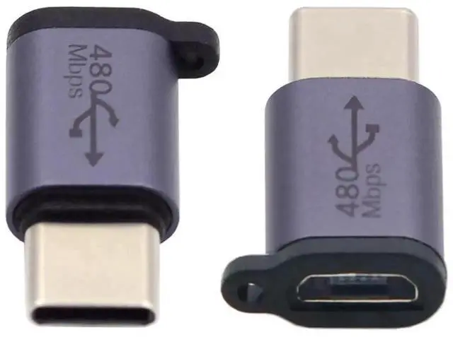 Alt view image 7 of 7 - WRIARICH 2 Pack USB C & Mini USB Male to Micro USB Female Adapter, USB 2.0 480Mbps Data Sync & 12W 5V/2.4A Fast Charging Converter Connector