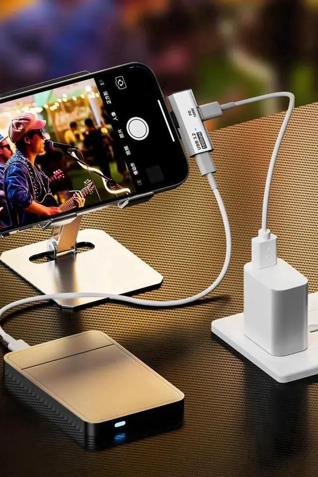 Alt view image 6 of 6 - WRIARICH White 2-in-1 Dual USB-C Splitter Dongle, Type-C Audio & 100W PD Fast Charging Adapter Compatible with Rog Ally, Steam Deck, Quest 2, iPhone 15, iPad, MacBook & All Type-C Devices