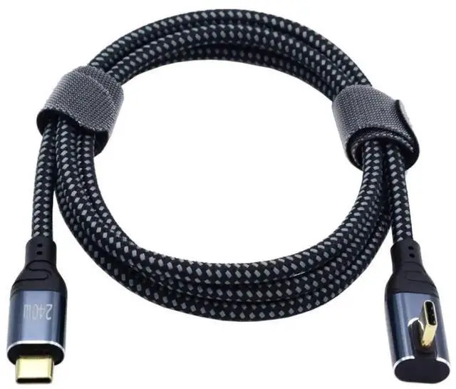 Alt view image 6 of 6 - WRIARICH 0.5M Low-Profile 90° Angled USB-C to USB-C Cable|240W 48V5A PD Charging, USB2.0 480Mbps Data Sync