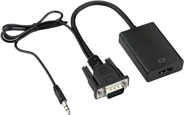 Alt view image 5 of 6 - WRIARICH Aluminum Housing Active VGA Male to HDMI Female Converter with 3.5mm Audio Cable & Micro USB Power Cord, 1080P VGA to HDMI Adapter for Laptop Tablet Camera DVD HDTV Monitor