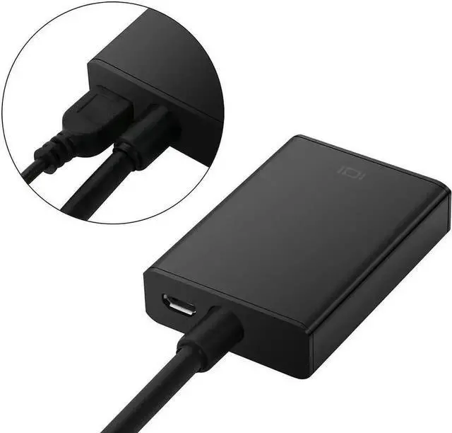 Alt view image 6 of 6 - WRIARICH Aluminum Housing Active VGA Male to HDMI Female Converter with 3.5mm Audio Cable & Micro USB Power Cord, 1080P VGA to HDMI Adapter for Laptop Tablet Camera DVD HDTV Monitor
