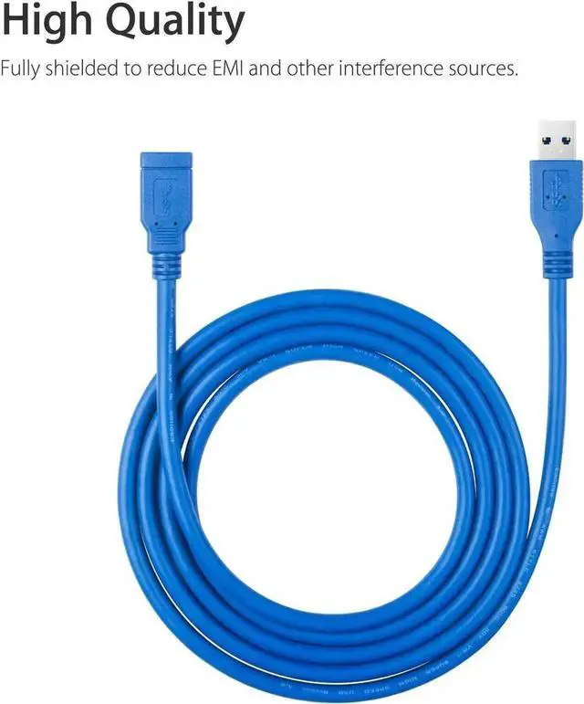 Alt view image 2 of 7 - WRIARICH 3FT Super Speed USB 3.0 Type A Male to Female Extension Cable for Laptop & PC