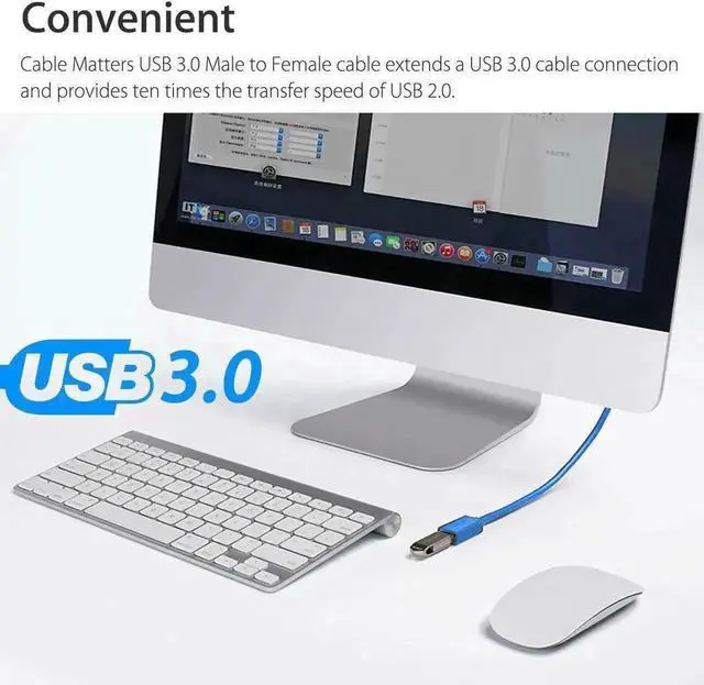 Alt view image 5 of 7 - WRIARICH 3FT Super Speed USB 3.0 Type A Male to Female Extension Cable for Laptop & PC