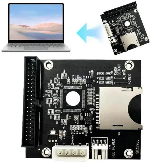 Main image of WRIARICH SD Card to 3.5" 40Pin IDE Hard Drive Adapter Card, 40Pin Male IDE Converter Compatible with DOS Windows 98 XP VISTA NT Linux Retro Industrial PC