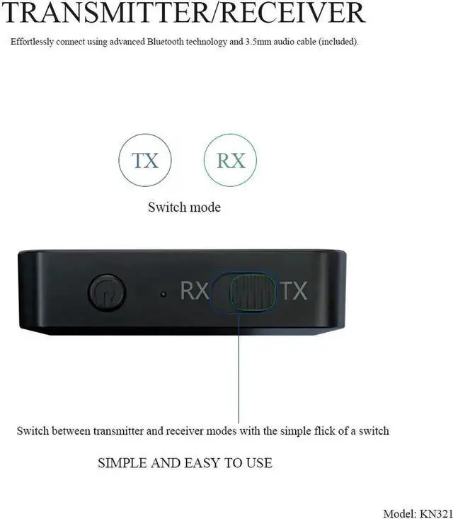 Alt view image 5 of 7 - WRIARICH 2 in 1 Bluetooth 5.0 Transmitter Receiver Wireless Audio Adapter, 3.5mm AUX & RCA Audio Converter for TV, PC, Speaker, Car Stereo