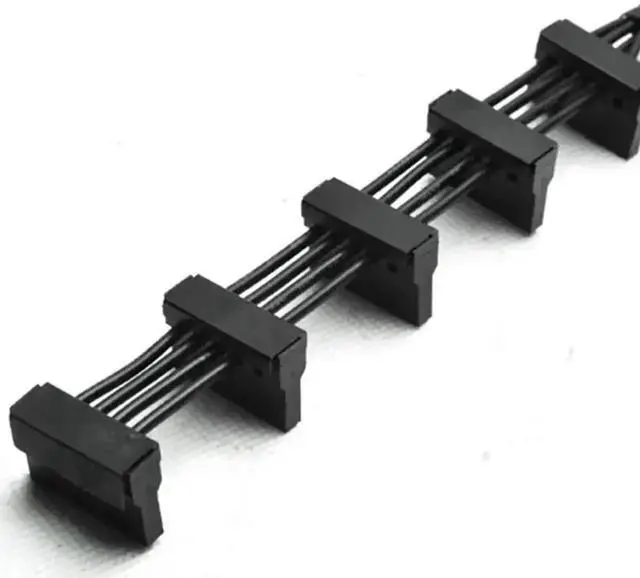 Alt view image 4 of 6 - WRIARICH 40cm Black Sleeved 18AWG 4-Pin IDE Molex 1 to 5 SATA Power Splitter Cable Adapter for PC Server